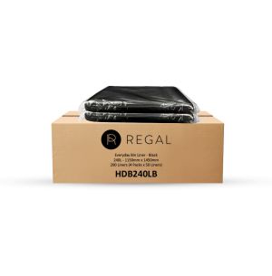 Regal Everyday 240L Bin Liner, Pack of 50 x 4 - Black